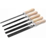 CIMCO 206806 5-Piece Precision File Set with Ergonomic Bi-Material Handles, 200 mm Blade, Bastard Cut, in Roll-Up Pouch