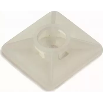 CIMCO Cable Tie Mounting Base 27x27 mm Natural PA66 Adhesive/Screw Mount for Cable Ties up to 9 mm 181384