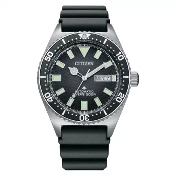 CITIZEN Men's Automatic Diver's Watch NY0120-01E 41mm Black Dial Black Rubber Strap