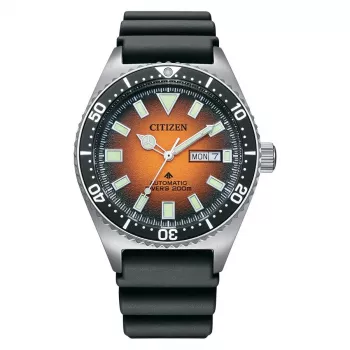 CITIZEN Men's Automatic Watch NY0120-01Z 41mm Orange Dial Polyurethane Strap