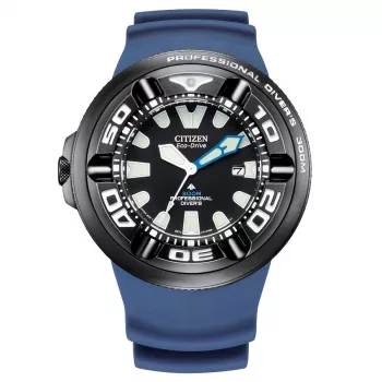CITIZEN Men's Eco-Drive Diver Watch BJ8055-04E 48mm Black Dial Black Urethane Band