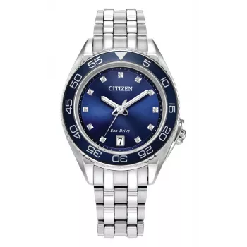 CITIZEN Women's Eco-Drive Stainless Steel Watch FE6160-57L 35.4mm Blue Dial