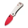 CIVIVI Baby Banter Folding Knife Ivory G10 Handle Red Liner Nitro-V Blade