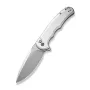 CIVIVI Button Lock Praxis Folding Knife, Silver Aluminum Handle, 14C28N Blade