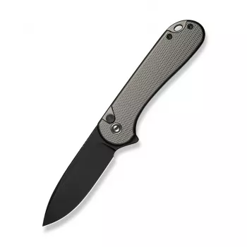 CIVIVI C18062PD-1 Nitro-V Drop Point Flipper Knife, Black Aluminum Handle, Black Stonewash Blade