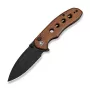 CIVIVI Triptych 14C28N Guibourtia Wood Folding Knife, Drop Point Satin Blade, Liner Lock, Reversible Clip