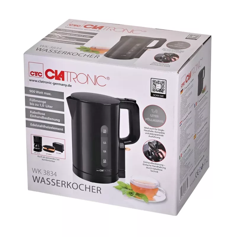 CLA WK 3834 Electric Kettle 1L 1100W Black