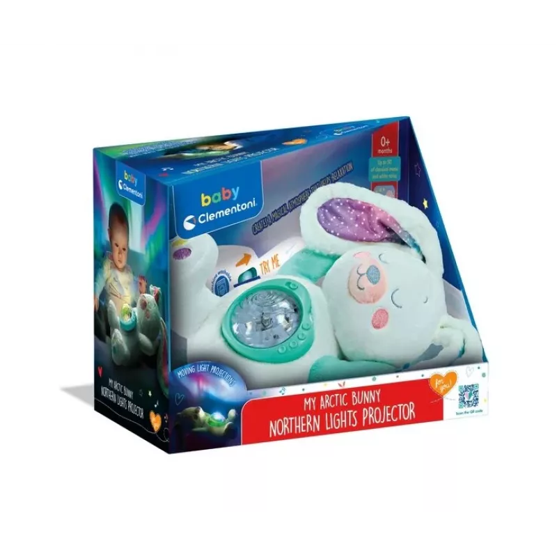 Clementoni Cuddly Toy - Bunny Projector with Starry Sky, Melodies and Nature Sounds