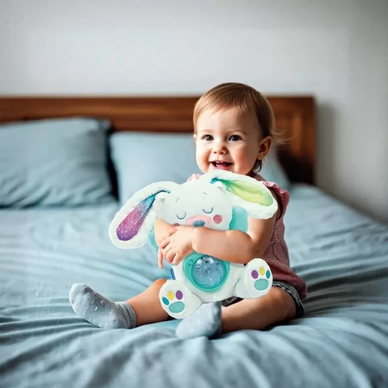 Clementoni Cuddly Toy - Bunny Projector with Starry Sky, Melodies and Nature Sounds