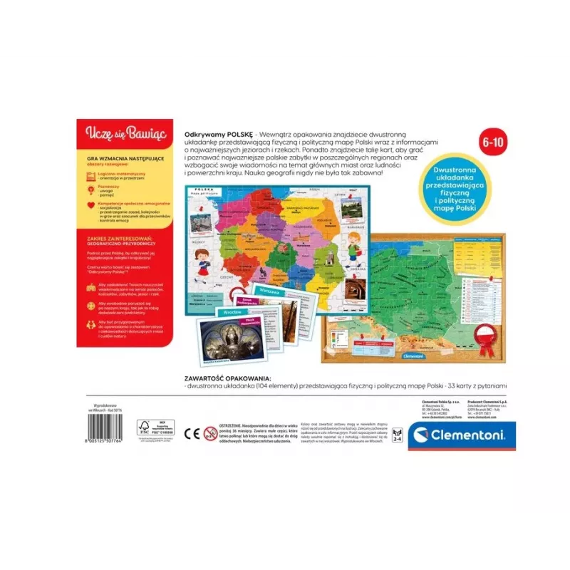 Clementoni Educational Game Discover Poland Learn Through Play Polish Language 50776