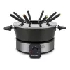 Cloer 6679 Electric Fondue Set 1000W Black Stainless Steel Pot 8 Forks