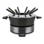 Cloer 6679 Electric Fondue Set 1000W Black Stainless Steel Pot 8 Forks