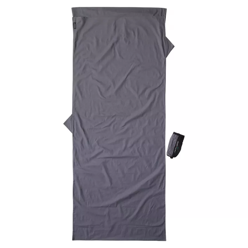 Cocoon CT44 Light Travel Sleeping Bag Liner – Rectangular, 220 x 90 cm, 100% Cotton, Elephant Grey