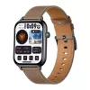 COLMI C28 Smartwatch – Black + Brown Leather Strap