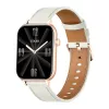 COLMI C28 Smartwatch in Gold with a White Leather Strap