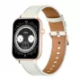 COLMI C28 Smartwatch in Gold with a White Leather Strap