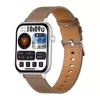 COLMI C28 Smartwatch – Silver + Brown Leather Strap