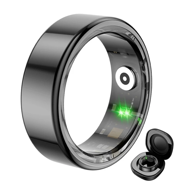 COLMI R02 Smart Ring, Size 11, 20.3 mm (Black) + Charging Case