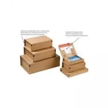 ColomPac CP 066.02 Postal Shipping Box SM, Brown, Internal 215 x 155 x 43 mm, Self-Adhesive