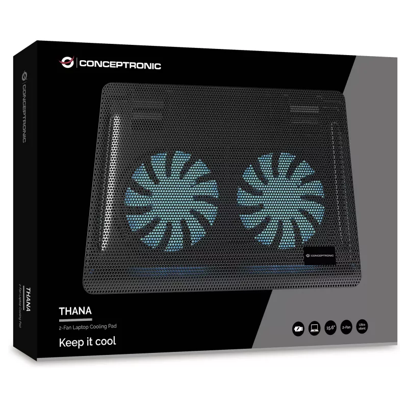 Conceptronic CNBCOOLPAD2F Notebook Cooling Pad 39.6 cm (15.6 inch)