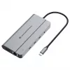 Conceptronic DONN34G 10-in-1 USB 3.2 Gen 2 MST Docking Station, 4K60Hz HDMI, 8K30Hz DisplayPort, GbE, USB-C 10Gbps x 3, USB-A 480Mbps x 2, Audio, 100W USB PD