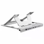 Conceptronic DONN35S Laptop Stand with 7-in-1 USB-C Docking Station, Dual HDMI 4K60Hz, GbE, USB-C 5Gbps, 2x USB-A, 100W PD, Silver