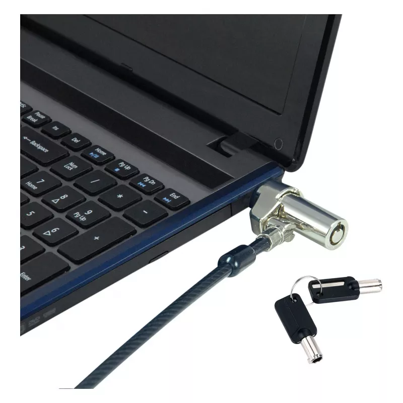Conceptronic NBT Nano-Lock Dual Laptop Combination Lock, 4-Digit, 1.8m Steel Cable, Black/Silver