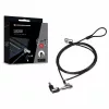 Conceptronic NBT Nano-Lock Dual Laptop Combination Lock, 4-Digit, 1.8m Steel Cable, Black/Silver