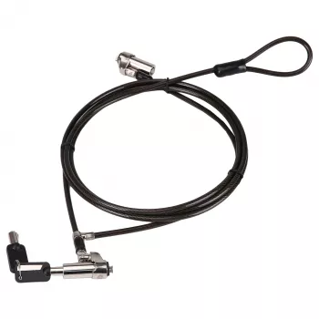 Conceptronic NBT Nano-Lock Dual Laptop Combination Lock, 4-Digit, 1.8m Steel Cable, Black/Silver