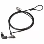 Conceptronic NBT Nano-Lock Dual Laptop Combination Lock, 4-Digit, 1.8m Steel Cable, Black/Silver