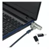 Conceptronic NBT Notebook Key Lock Standard 1.80m – Braided Steel Cable with Zinc Alloy Lock Head, Kensington T-Bar, 2 Keys, Silver/Black