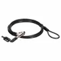 Conceptronic NBT Notebook Key Lock Standard 1.80m – Braided Steel Cable with Zinc Alloy Lock Head, Kensington T-Bar, 2 Keys, Silver/Black