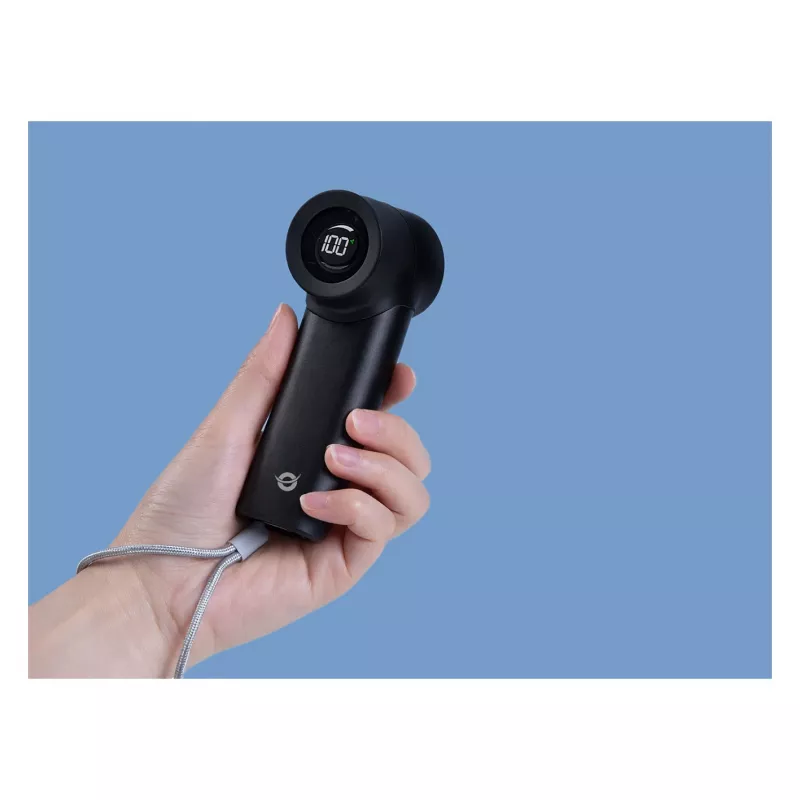 CONCEPTRONIC Turbo Handheld Fan Black USB-C to USB-A Aluminium 5V 3-Speed Rechargeable 2000mAh