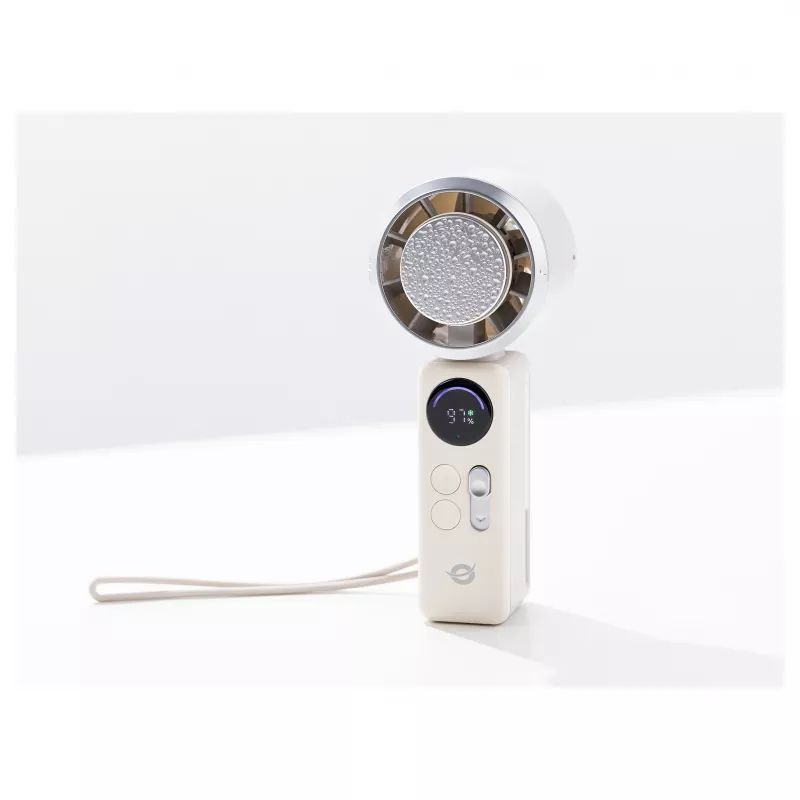 CONCEPTRONIC Turbo Handheld Fan with Cooling Plate, Cream