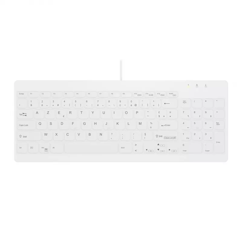 Contour ACTIVE KEY Hygiene Compact Ultraflat Wired USB Keyboard Black (AK-C7012F-UVS-W/FR)