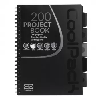 COOLPACK Spiral Notebook A4 Black - 80 Sheets Squared