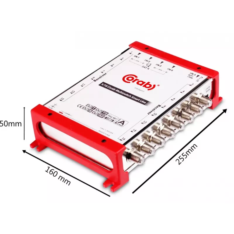CORAB Multiswitch Smart Line 5/16 – 16-Output Satellite & Terrestrial Distribution Switch, DiSEqC 2.0, 950-2150 MHz