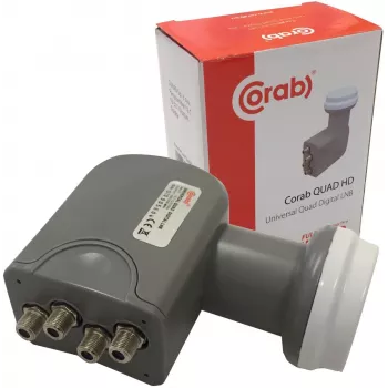 CORAB Universal Quad LNB – 4 Outputs, 0.1 dB Noise Figure, 40 mm Feedhorn
