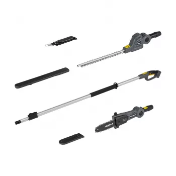 REBEL RB-5005.1 Cordless Telescopic Shears + 2-in-1 Saw, 20V, 2.7m Reach, Hedge Trimmer & Pole Pruner