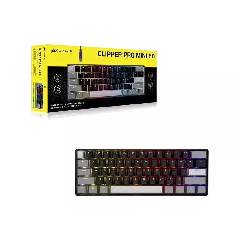 CORSAIR CLIPPER PRO MINI 60 Hall Effect Gaming Keyboard Black