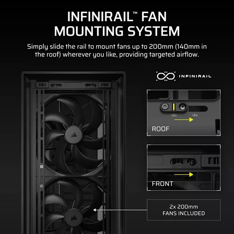 Corsair FRAME 5000D WOOD RS Mid-Tower PC Case, Black/Walnut, E-ATX, ATX, Micro-ATX, Mini-ITX, Steel/Tempered Glass/Plastic/Walnut Wood, Gaming