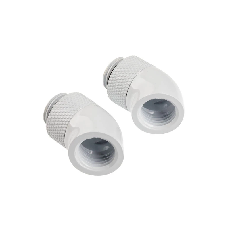 Corsair Hydro X Series 45° Rotary Adapter - Liquid Cooling System Fitting - White (Pack of 2)