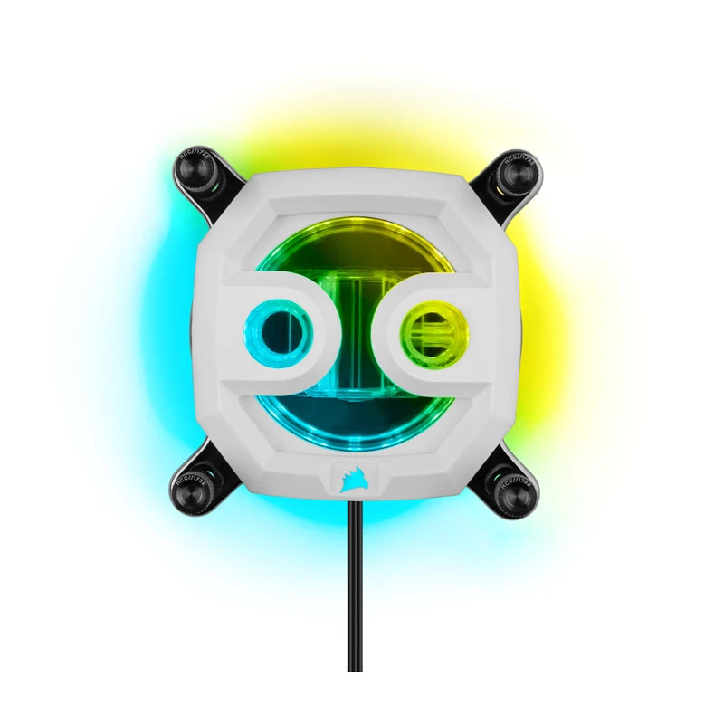 CORSAIR Hydro X Series XC7 RGB PRO CPU Water Block - Nickel-Plated Copper, Nylon, White, AMD AM4