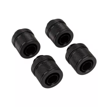 CORSAIR Hydro X Series XF Compression Fitting, Straight G1/4 inch Male to 13/10mm Soft Tubing, Black – 4-Pack