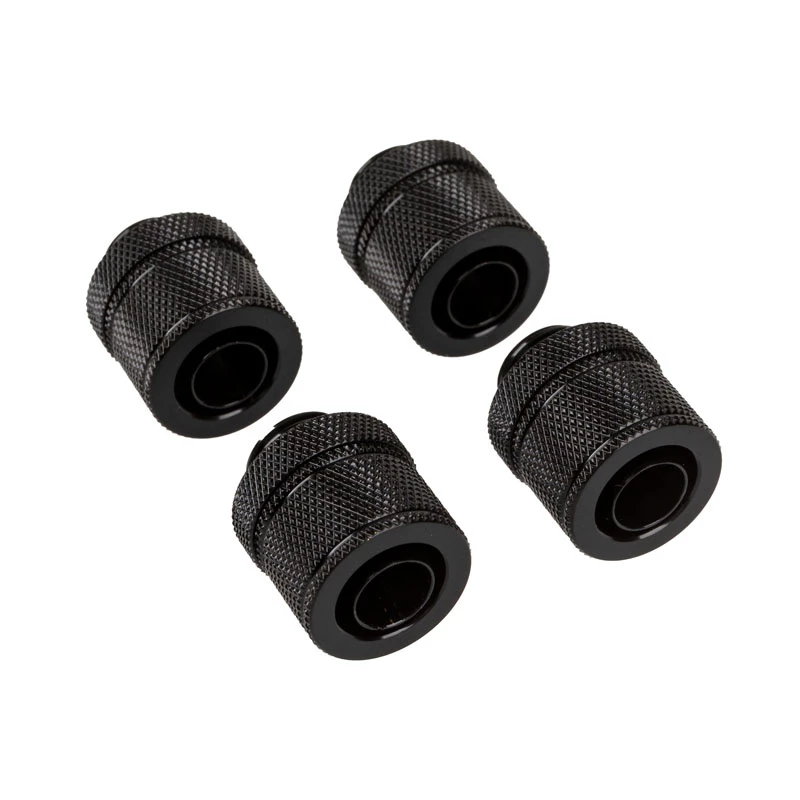 CORSAIR Hydro X Series XF Compression Fitting, Straight G1/4 inch Male to 13/10mm Soft Tubing, Black – 4-Pack