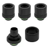CORSAIR Hydro X Series XF Compression Fitting, Straight G1/4 inch Male to 13/10mm Soft Tubing, Black – 4-Pack