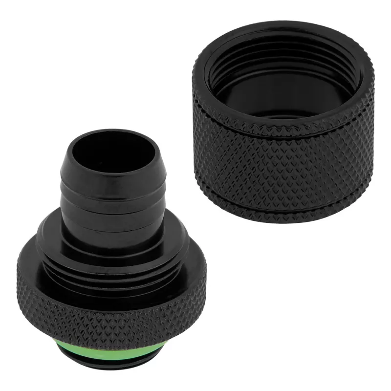 CORSAIR Hydro X Series XF Compression Fitting, Straight G1/4 inch Male to 13/10mm Soft Tubing, Black – 4-Pack