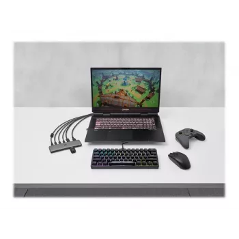 Corsair USB100 7-Port USB-C Hub with 4 USB 3.0 Type-A and 3 USB-C Ports, 5Gbps, Aluminum, Black