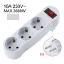 CP EU3 Perfect Travel Slim 180 Degree Euro Power Socket Expander to 3x Plug 250V 16A Black