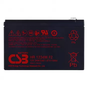 CSB HR1234WF2 12V 9Ah VRLA AGM Battery with F2 Terminals